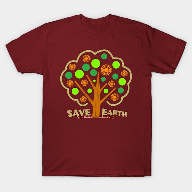 Save Earth, Decorative Tree T-Shirt by Fox1999